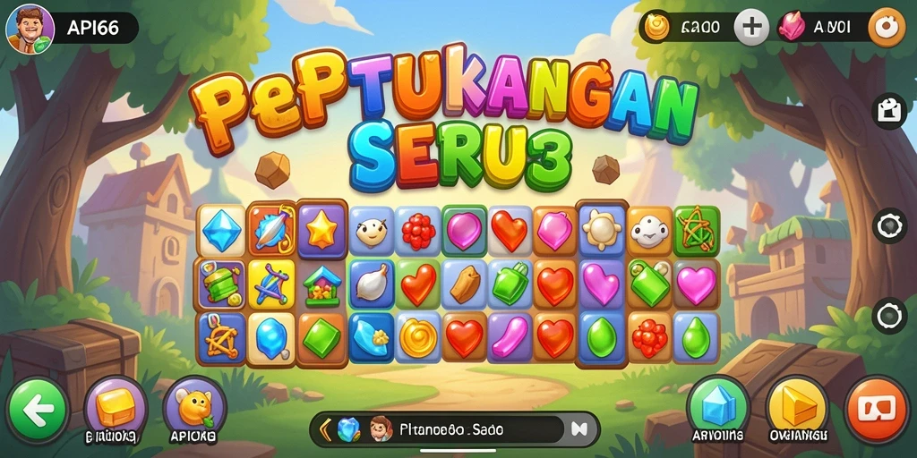 Tampilan gameplay seru di API66 dengan tantangan Match-3.