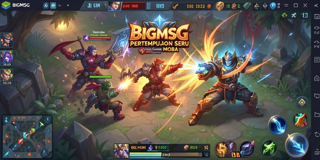 Screenshot dari gameplay seru BIGMSG dalam pertempuran tim.