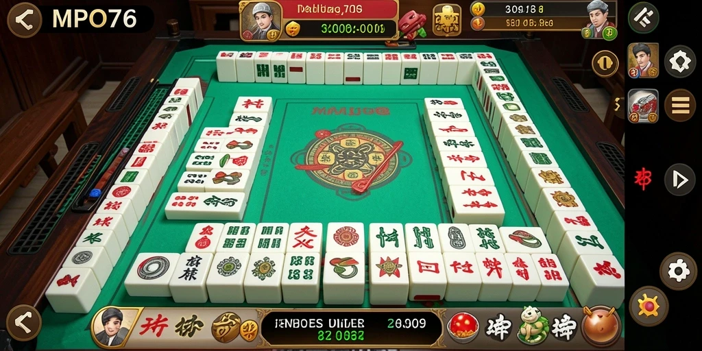 Tampilan gameplay yang menarik dari MPO76, jenis permainan Mahjong yang seru.