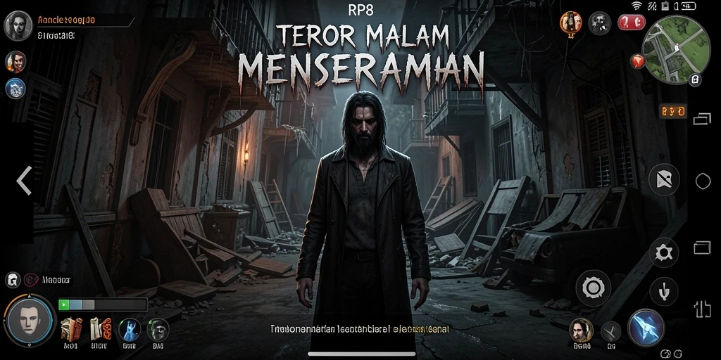 Screenshot utama RP8 menampilkan suasana mencekam dalam game Horror.